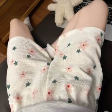 批发夏季薄款风单条短裤女宽松韩版卡通网红同款宿舍ins泡泡纱睡裤女