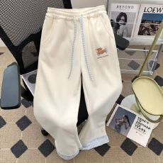 批发小狗刺绣可爱拼接格子直筒裤甜美休闲春秋新款百搭宽松阔腿裤女生