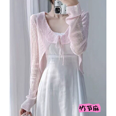 批发竹节麻空调披肩防晒针织开衫女薄款吊带裙外搭罩衫<b class='q'>夏</b>