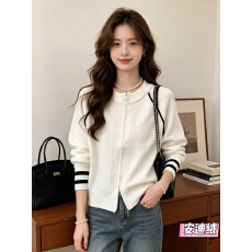 批发韩版26秋冬新款时尚百搭宽松显瘦针织开衫女设计感小众别致上衣