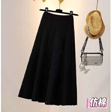 批发26秋<b class='q'>冬</b>季高腰半身裙时尚A字裙显瘦灰色高级感长裙针织百搭裙女