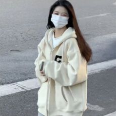 批发韩系慵懒风百搭连帽<b class='q'>卫衣</b><b class='q'>女</b>秋冬2025新款小个子休闲开衫宽松上衣