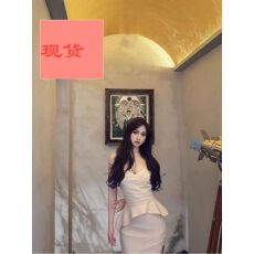 批发<b class='q'>欧美</b>跨境新款收腰V领上衣高腰垂感鱼尾半裙套装绷带裙宴会晚<b class='q'>礼服</b>