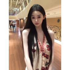 批发法式甜美v领印花露背挂脖连衣<b class='q'>裤</b>女夏季度假风修身显瘦高腰a字短<b class='q'>裤</b>
