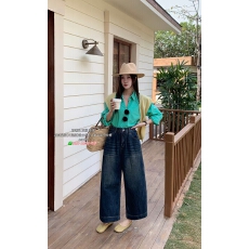 批发时尚百搭 大码<b class='q'>女装</b>牛仔 加大九分阔腿裤休闲