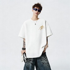 批发重工绣花重磅250克68棉刺绣上衣<b class='q'>T</b><b class='q'>恤</b>潮牌男装上架全部现货