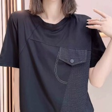 批发大码钉珠蕾丝蝴蝶<b class='q'>短袖</b>t恤女春夏2026新款宽松显瘦百搭上衣女
