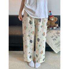 批发卡尔 云朵棉睡衣女长裤睡裤夏季宽松新款遛弯裤家居睡裤外穿