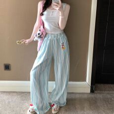 批发卡尔睡衣女长裤睡裤夏季宽松新款遛弯裤家居睡裤可外穿云朵棉