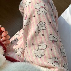 批发卡尔睡衣女长裤睡裤夏季宽松新款遛弯裤家居睡裤可外穿 云朵棉