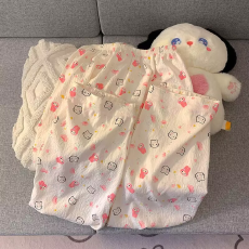 批发卡尔睡衣女长裤睡裤夏季宽松新款遛弯裤家居睡裤可外穿 云朵棉