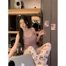 批发卡尔睡衣女长裤睡裤夏季宽松新款遛弯裤家居睡裤可外穿云朵棉