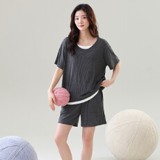 批发莫代尔 <b class='q'>情侣</b><b class='q'>睡衣</b>男女夏季青少年短袖薄款夏天家居服套装