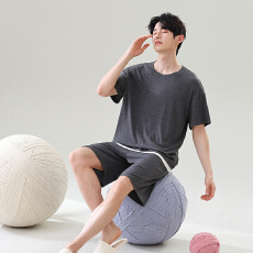 批发莫代尔 <b class='q'>情侣</b><b class='q'>睡衣</b>男女夏季青少年短袖薄款夏天家居服套装