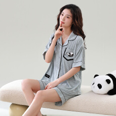 批发莫代尔 <b class='q'>情侣</b><b class='q'>睡衣</b>男女夏季青少年短袖薄款夏天家居服套装