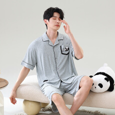 批发莫代尔 <b class='q'>情侣</b><b class='q'>睡衣</b>男女夏季青少年短袖薄款夏天家居服套装