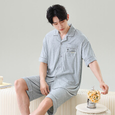 批发莫代尔 <b class='q'>情侣</b><b class='q'>睡衣</b>男女夏季青少年短袖薄款夏天家居服套装