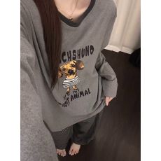 卡尔240克德绒睡衣女秋冬长袖卡通长裤春秋季可爱家居服套装