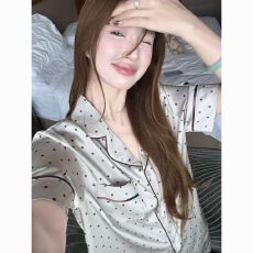 小满睡衣女夏冰雪丝短袖套装高级感休闲轻奢开衫可外穿家居服