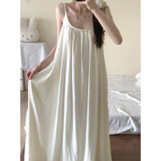 批发带胸垫吊带<b class='q'>睡裙</b>女夏季新款云朵棉纯欲少女睡衣中长款可外穿家居服