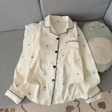 批发云朵棉睡衣女春秋季翻领<b class='q'>开衫</b>长袖卡通学生甜美可爱女士家居服套装