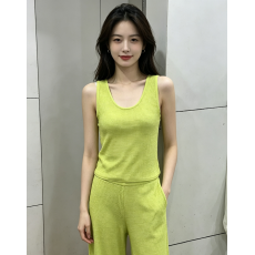 批发华夫格针织背心阔腿裤套装女 休闲显瘦气质两件套