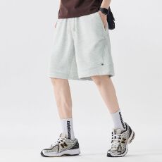 批发实拍2026夏季新款华棉重磅休闲五分<b class='q'>短裤</b><b class='q'>男</b>宽松百搭随性针织运动裤