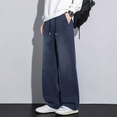 批发实拍秋<b class='q'>冬</b>仿牛仔洗水直筒裤男裤（有做加绒，此套背景唯品勿上架）