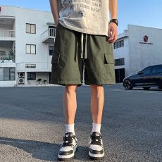 批发实拍2026夏季新款薄款纯棉凉感五分裤男宽松休闲松紧腰港风短裤