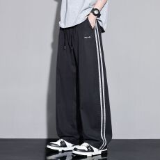 批发实拍2026春<b class='q'>夏</b>薄款莱赛尔冰丝男士潮牌宽松弯刀裤 M-4XL码 二色