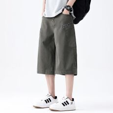 批发实拍2026春<b class='q'>夏</b>薄款莱赛尔冰丝男士工装休闲七分裤 M-4XL码 四色