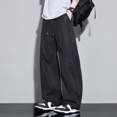 实拍2026春夏薄款莱赛尔冰丝男士净版宽松弯刀裤 M-4XL码 三色
