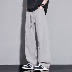 实拍2026 春夏薄款莱赛尔冰丝男士净版宽松弯刀裤 M-4XL码 四色
