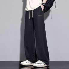 批发实拍2026春<b class='q'>夏</b>薄款冰凉针织透气男士休闲直筒裤 M-4XL码 四色