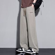 批发实拍2026春<b class='q'>夏</b>薄款冰凉针织透气男士休闲直筒裤 M-4XL码 四色
