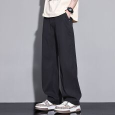 批发实拍2026春<b class='q'>夏</b>薄款莱赛尔冰丝男士净版宽松直筒裤 28-38码 四色