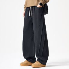 批发实拍2026年新款秋冬季休闲弯刀长裤百搭宽松韩版潮流<b class='q'>裤子</b>ins