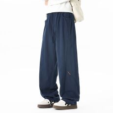 批发2026年秋<b class='q'>冬</b>季美式弯刀阔腿运动工装裤男潮牌纯棉百搭直筒休闲长裤