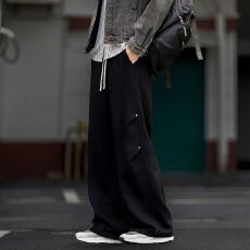 实拍2026新款解构卫裤男士秋季垂感休闲直筒裤