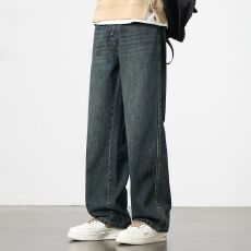 2026年秋冬季牛仔裤潮流宽松直筒休闲百搭长裤子