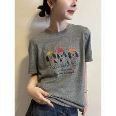 批发卡通<b class='q'>可爱</b>戴帽小狗印花短袖T恤女夏季新款圆领体恤打底衫内搭上衣