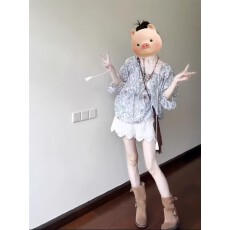 批发法式复古气质碎花短袖衬衫女花边短裤子两件套夏季老钱风穿搭<b class='q'>套装</b>