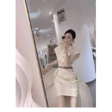 批发高端奢华别致白色<b class='q'>连衣裙</b><b class='q'>欧美</b>法式高级感气质名媛小香风Polo裙子夏