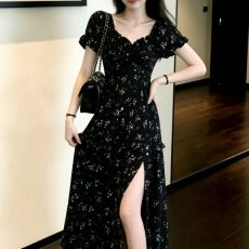 批发巨好看的绝美特别漂亮小裙子夏季2026新款法式碎花<b class='q'>雪纺</b>连衣裙<b class='q'>长裙</b>