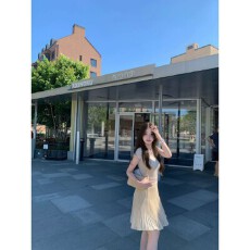 批发cchen陈陈-伊亚画刊 网纱简约垂感短裙女高腰显瘦百褶针织半身裙