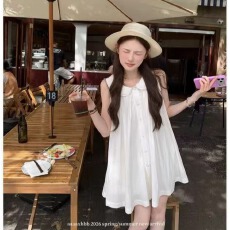 批发aaaaxbbb 浆果与清酒 三层领娃娃裙莱赛尔无袖连衣裙韩系背心裙