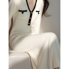 批发<b class='q'>韩国</b>气质女神范OL针织毛衣连衣裙女秋冬2026年新款高级感内搭<b class='q'>长裙</b>