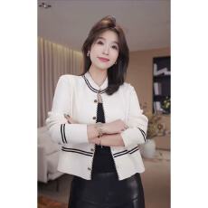 批发老琴私服元气水手绵羊毛小香风立领针织开衫毛衣外套女秋7672