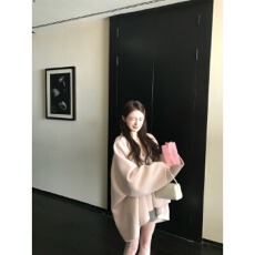 批发Skk Store 娇姐YB定制 Row系斗篷<b class='q'>大</b>衣880G驼绒桑丝羊毛双面呢外套