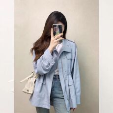 批发法式高级感收腰显瘦风衣外套女2026春<b class='q'>夏</b>新款休闲百搭气质通勤上衣